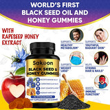 Sakoon nutrition Black Seed Oil & Honey Gummies W/ 2%+ THYMOQUINONE | Nigella Sativa Seeds| Super antioxidant for Immune Support, Joints, Digestion, Hair & Skin | 60 Gummies