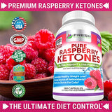 FRESH HEALTHCARE Pure 100% Raspberry Ketones Max 1000mg Per Serving - 3 Month Supply Non GMO - Advanced Weight Loss Support - 180 Capsules