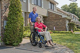 Drive Medical Blue Streak Wheelchair with Flip Back Desk Arms, Swing Away Footrests, 16 Inch Seat