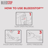 BleedStop™ First Aid Powder for Blood Clotting, Trauma Kit, Blood Thinner Patients, Camping Safety, and Survival Equipment for Moderate to Severe Bleeding Wounds or Nosebleeds - 4 (20g) Pouches