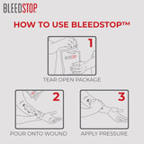 BleedStop™ First Aid Powder for Blood Clotting, Trauma Kit, Blood Thinner Patients, Camping Safety, and Survival Equipment for Moderate to Severe Bleeding Wounds or Nosebleeds - 4 (15g) Pouches