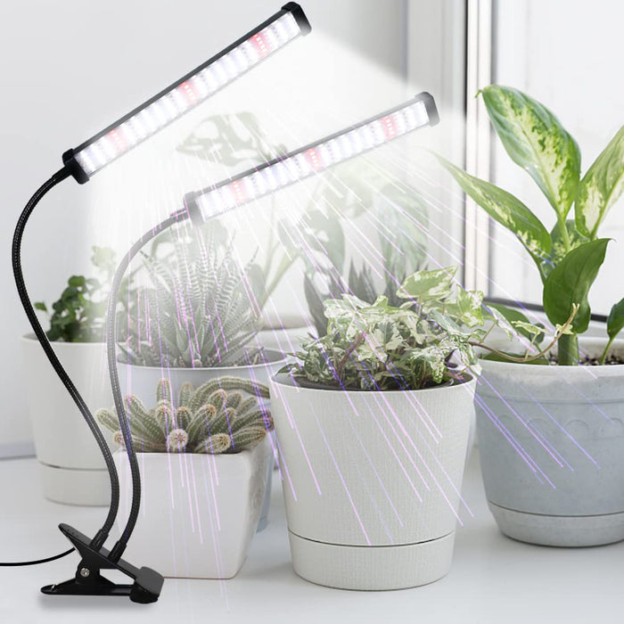 GooingTop Grow Light 100W 6000K, Super Bright White Desktop Clip Plant Lamp for Seedlings Succulents Seeds Starting Indoor Plants Growing,Bendable Gooseneck & Timer 4 8 12 H