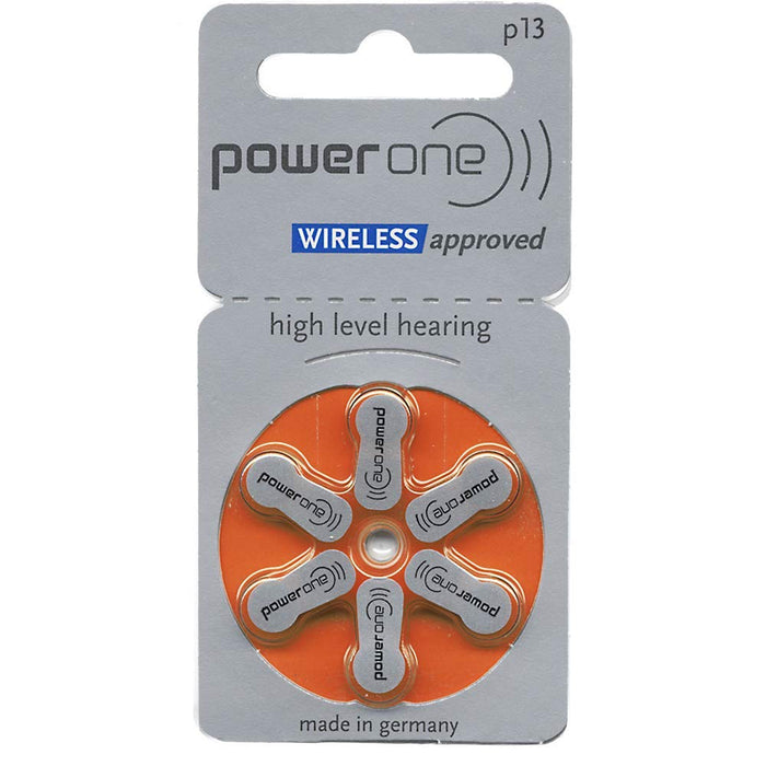 PowerOne Hearing Aid Batteries No Mercury Size 13, PR48 (60 Batteries) + Battery Keychain Kit