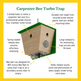 Best Bee Brothers Carpenter Bee Traps for Outside - Carpenter Bee Trap, Turbo Trap Wood Bee Traps - Professional-Grade Carpenter Bee Traps for Outdoors Hanging - Bee Catchers for Outside (2 Pack)