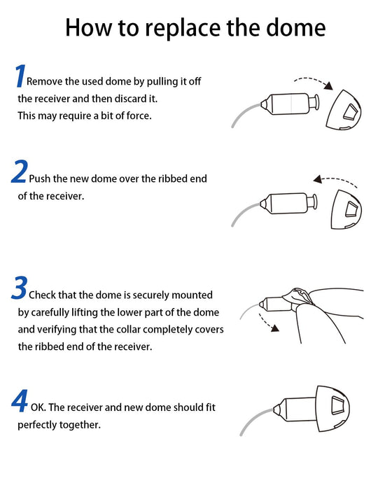 Resound Compatible Hearing Aid Domes Open Smokey Ear Tips Replacement 6mm (Small 20pcs Pack)