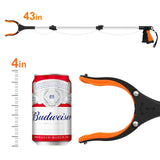 43" Extra Long Grabber Tool, Foldable Grabbers for Elderly Grab It Reaching Tool with Rotating Jaw +Magnets, 4" Wide Claw Opening Reacher Grabber Pickup Tool, Grabber Reacher Tool Heavy Duty