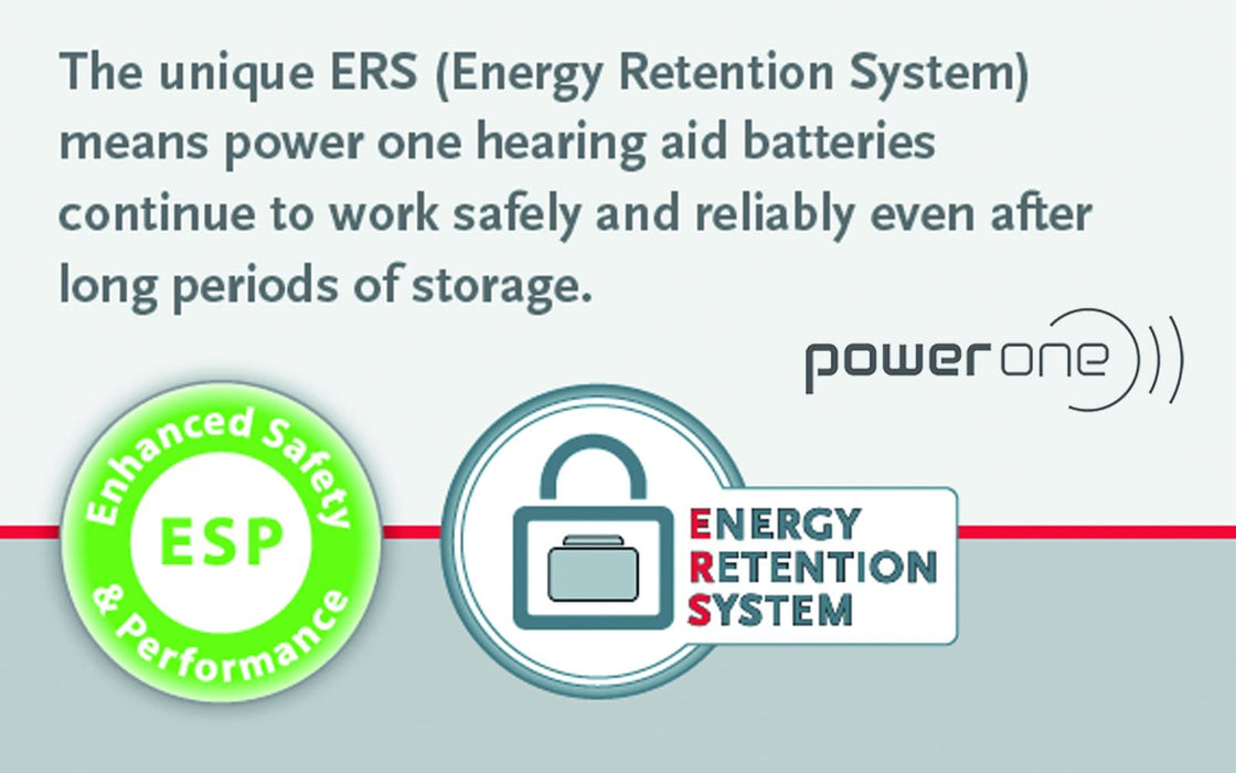 PowerOne Hearing Aid Batteries Mercury Free Size 312, PR41 (120 Batteries) + Battery Keychain Kit