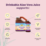 Lily of the Desert Aloe Vera Juice - Organic, Preservative-Free Inner Fillet Aloe Vera Drink with Natural Digestive Enzymes for Gut Health, Stomach Relief, Wellness, Glowing Skin, 128 Fl Oz