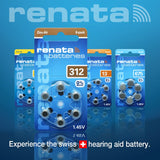 60 Renata Maratone Hearing Aid Batteries Size: 312