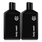 Black Wolf Charcoal Powder Body Wash for Men- 10 Fl Oz, 2 Pack- Charcoal Powder and Salicylic Acid Reduce Acne Breakouts and Cleanse Your Skin- Rich Lather for Full Coverage and Deep Clean