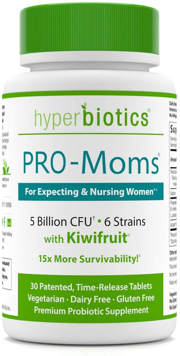 Hyperbiotics Pro Mom Probiotics For Women | Prenatal, Nursing, Postnatal | Immune & Digestive Support | Time Released Vegan Tablets | Dairy and Gluten Free | 30 Count