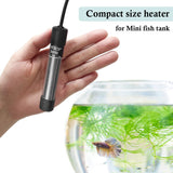 HITOP Mini Submersible Aquarium Heater - 50W Digital Heater for Fish Tank Turtle Tank 5-15 Gallon, Saltwater and Fresh Water with Temperature Controller (50W)