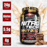 Whey Protein Powder - MuscleTech Nitro-Tech Whey Gold Protein Powder - Whey Protein Isolate Smoothie Mix - Protein Powder for Women & Men - Cookies and Cream, 2 lb (28 Servings) - package may vary