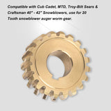 Karbay 917-04861 20 Teeth Auger Worm Gear, Compatible with MTD Craftsman Troy Bilt 40" - 42" Snowblower, Replaces 717-0528 717-04449 717-0528A 917-0528A.