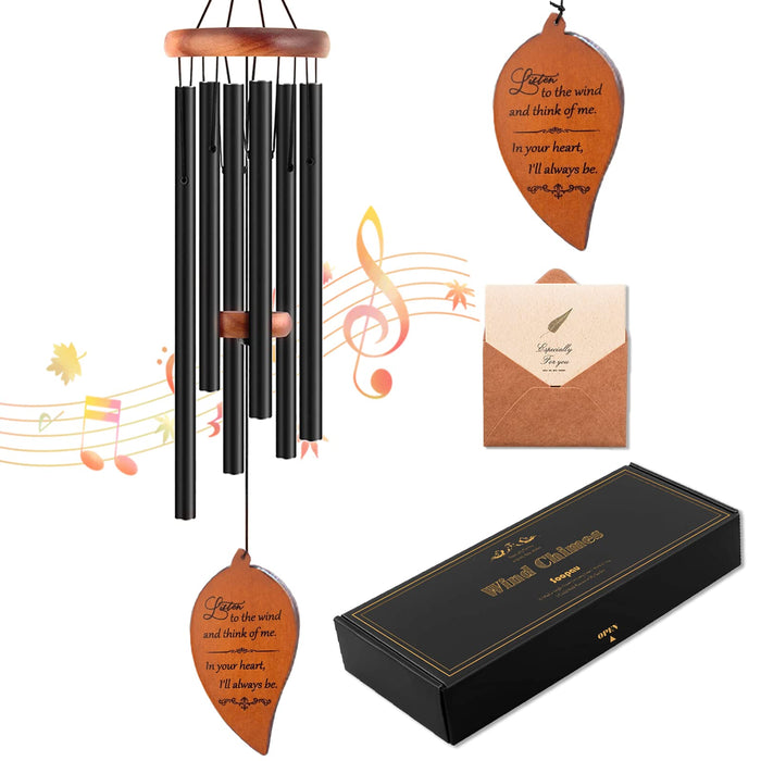 Soopau Memorial Sympathy Wind Chimes , Sympathy Gift Baskets in Memory of a Loved One Mother Father For Memorial/Bereavement/Condolence , 30" Wooden