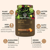 PlantFusion Complete Meal Replacement Shake - Plant Based Protein Powder with Superfoods, Greens & Probiotics - Vegan, Gluten Free, Soy Free, Non-Dairy, No Sugar, Non-GMO - Chocolate Caramel 2 lb