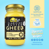 GHEE clarified butter. Natural Flavor - Kosher, Keto Friendly Diet, Gluten Free, Glass Jar x 7.05 oz, Tastes Amazing, Delicious 100% Natural- KARAVANSAY Natural Foods