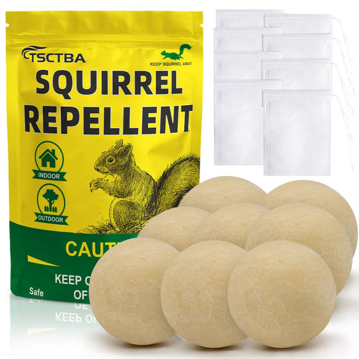 TSCTBA Squirrel Repellent Outdoor, Chipmunk Repellent Outdoor, Squirrel Repellent for Attic and Cars Engines, Ultra Powerful Squirrel Deterrent, Squirrel Repellent for Bird Feeders and Garden-8P