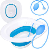 Pochik Sitz Bath, Sitz Bath for Hemorrhoids, Sitz Bath for Toilet Seat, Postpartum Care, Sits Bath Kit for Women, Collapsible, Flusher Hose, Drain Holes, Wider Seating Area, Deeper Bowl