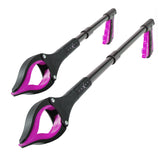 Grabber Reacher Tool - 2 Pack - Newest Version Long 19/32 Inch Foldable Pick Up Stick - Strong Grip Magnetic Tip Lightweight Trash Picker Claw Reacher Grabber Tool for Elderly Reaching, Luxet (Pink)