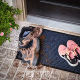 Sierra Concepts 2-Pack Front Door Mat - Large 36 x 24 Welcome Indoor Outdoor Entryway Mats for Shoe Scraper, Ideal for Inside Outside High Traffic Area, Steel Gray