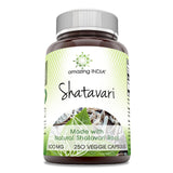 Amazing India Natural Shatavari 500 mg Veggie Capsules | Herbal Supplement | Non-GMO | Gluten Free | Vegetarian (250 Count)