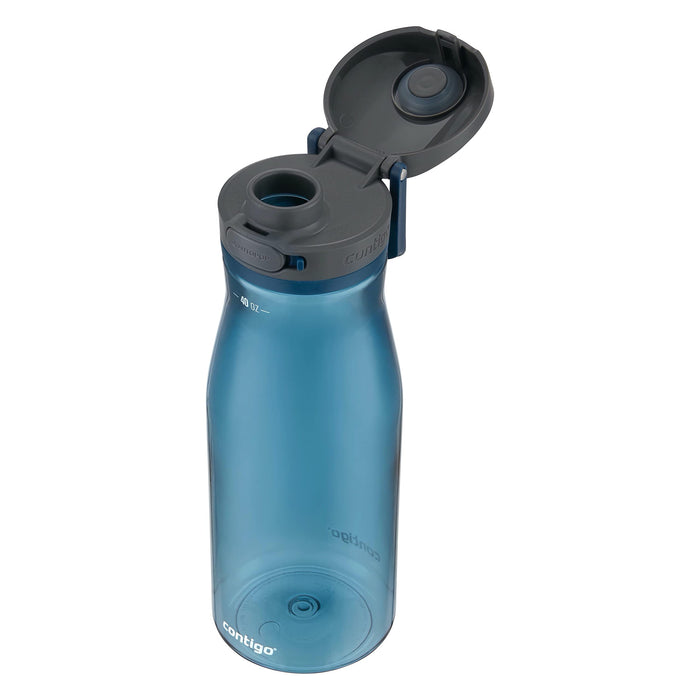 Contigo Jackson 2.0 BPA-Free Plastic Water Bottle with Leak-Proof Lid, Chug Mouth Design with Interchangeable Lid and Handle, Dishwasher Safe, 40oz Blueberry