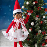 The Elf on the Shelf: A Christmas Tradition Girl Scout Elf (Blue Eyed) with Claus Couture Collection Snowflake Skirt & Scarf Outfit