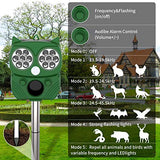 ZOVENCHI Ultrasonic Animal Repellent, Outdoor Solar Powered and Waterproof PIR Sensor Repeller, Motion Activated with Flashing LED Light and Sound Effectively Scares Away Cats, Dogs, Foxes, Birds