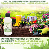 VermisTerra Vitality 16 oz - Worm Castings Super Concentrate, Plant Food, Fertilizer - Promotes Health, Amazing Growth for Vegetables, Fruit, Houseplants - Non-Toxic, Gentle - Will Not Burn