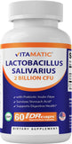 Vitamatic Lactobacillus Salivarius 2 Billion per DR Capsule - 60 Count - Digestive Support - Made with Prebiotic Inulin Fiber