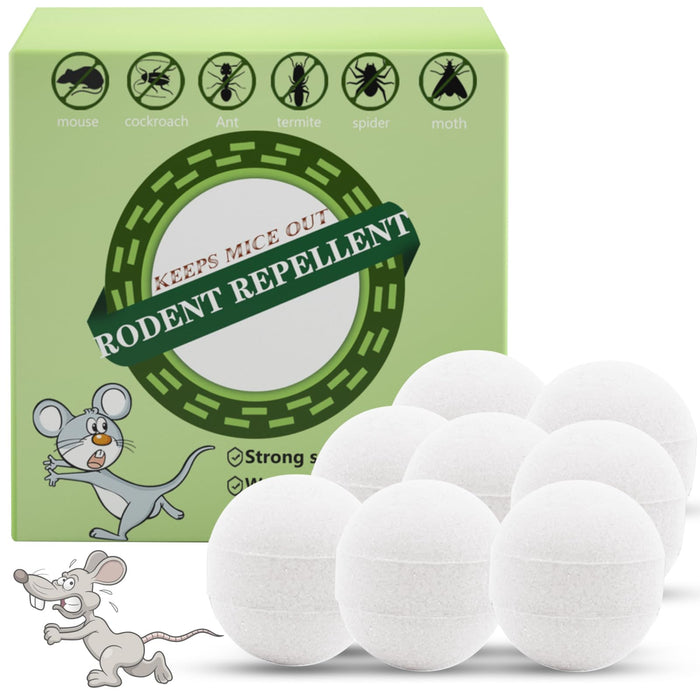 Rodent Repellent, Moth Balls for Rodent, Mice Repellent, Mouse Repellents, Peppermint Oil to Repel Mice and Rats, Mice Repellent for House/Car/RV, Outdoor/Indoor Rat Deterrent,Mice Away 8 Pack