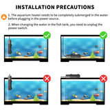 HiTauing Aquarium Heater, 50W/100W/200W/300W/500W Submersible Fish Tank Heater with Over-Temperature Protection and Automatic Power-Off When Leaving Water for Saltwater and Freshwater