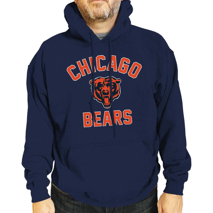 Team Fan Apparel NFL Adult Gameday Hooded Sweatshirt - Poly Fleece Cotton Blend - Stay Warm and Represent Your Team in Style (Chicago Bears - Blue, Adult X-Large)