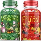 Horjoy Nature Fruits and Veggies/Vitamins Supplements Dietary Nutritional Balance 90 Fruit and 90 Veggie Capsules