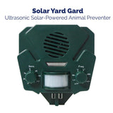 Bird-X Solar Yard Gard, Ultrasonic and Solar-Powered Animal Decoy Device with Motion Sensor, Easy to Install, Covers up to 3,000 sq. ft., 15-25 kHz Frequency, 8.5" x 7" x 4"