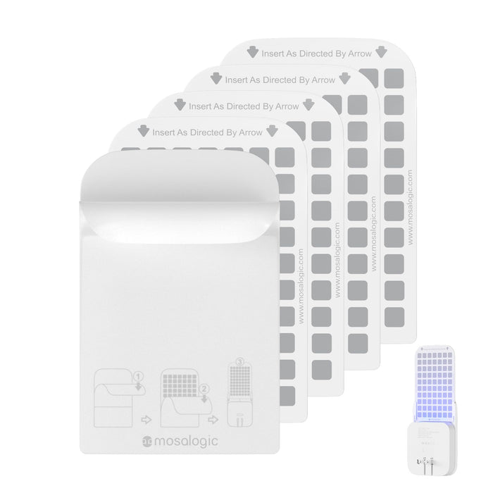 Mosalogic Indoor Fly Trap Refill Glue Cards, Double Sided Sticky Cards Replacement for UVLA1001 Fly Insect Trap - 5Pack