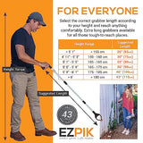 EZPIK® Folding Grabber Reacher 43 Inch + Magnets - Grabbers for Elderly Grab It Reaching Tool Heavy Duty - Trash Grabber Tool- Reacher Grabber Pickup Tool with Rotating Head and Extra Long Handle