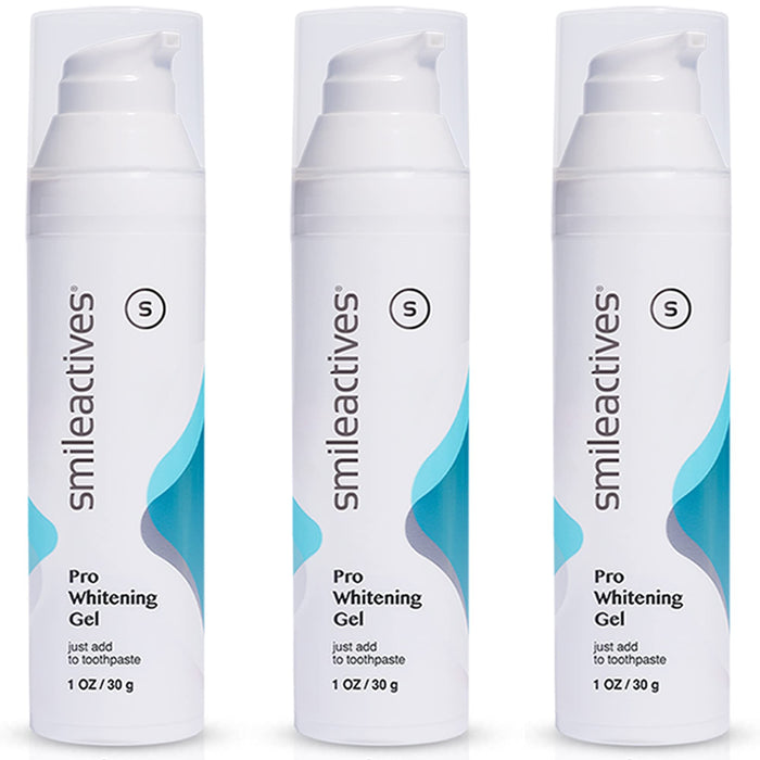 Smileactives Teeth Whitening Kit - 1oz (Pack of 3) - Features Clinical-Grade Hydrogen Peroxide for Long Lasting White Teeth, Simply add to Toothpaste to Permanently Remove Coffee Stains & More!