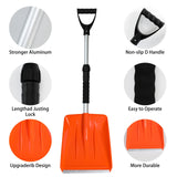 Kids Snow Shovel with D-Grip Handle, Durable Aluminum Blade, Toddler Snow Shovel for Car Trunk, Emergencies, Driveways, and Car Snow Removal. (Age 3+, 2 Packs) (Blue+Orange)