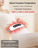 Electric Heating Pad,Portable Cordless Menstrual Heating Pad with 4 Heat Levels and 4 Massage Modes, Heating Pad for Cramps,Back Pain Relief (White)