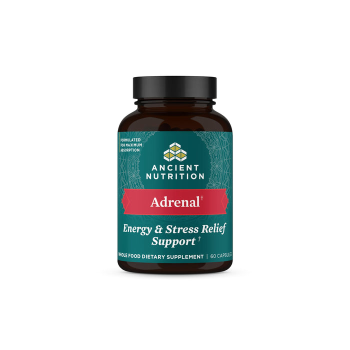 Ancient Nutrition Adrenal Support with Ashwagandha Supplement, Helps Reduce Stress & Fatigue, Paleo and Keto Friendly, Gluten Free, 1300mg, 60 Capsules