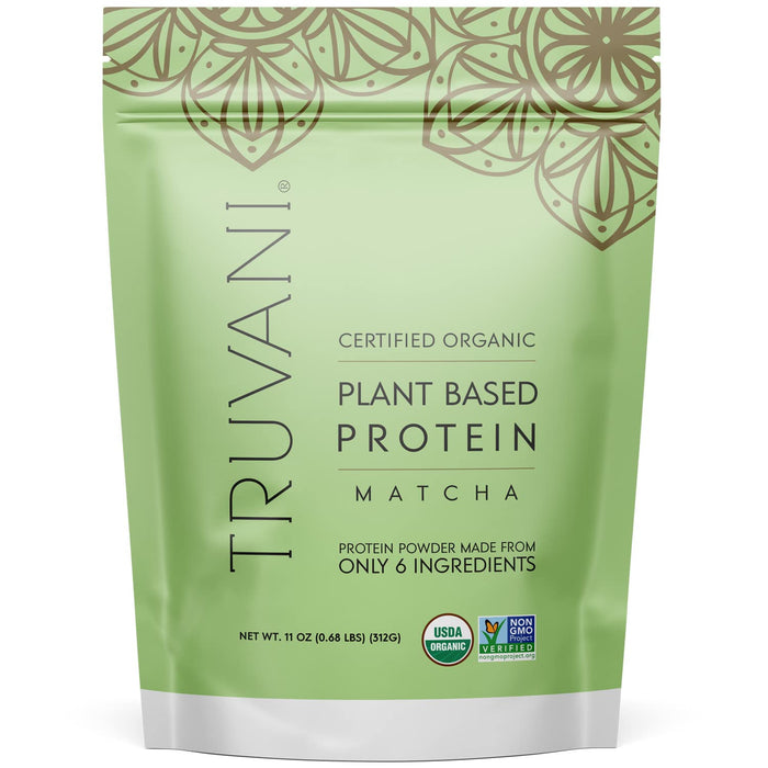 Truvani Organic Vegan Protein Powder Matcha - 20g of Plant Based Protein, Organic Protein Powder, Pea Protein for Women and Men, Vegan, Non GMO, Gluten Free, Dairy Free (10 Servings)