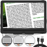 5X Magnifying Glass with Light, Dimmable LED 9.5” x 6.9” Full Page Magnifier, Rechargeable Magnifying Glass for Reading - Ideal Magnifier for Reading and Close Work - Black