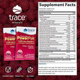 Trace Minerals | Power Pak Electrolyte Powder Packets | 1200 mg Vitamin C, Zinc, Magnesium | Boost Immunity, Hydration and Natural Energy | Raspberry | 30 Packets