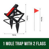 Garsum Plunger Mole Trap Gopher Trap Reusable Quick and Clean Kill (Black_ 1 Mole Trap)