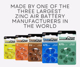 Hear Clear Size 10 PR230 Hearing Aid Batteries Yellow Tab (60 Batteries)