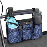 ZHCHG Wheelchair Side Bag with Cup Holder, Wheelchair Armrest Pouch Accessories for Walker, Rollator, Electric Scooter Wheelchairs, Ideal Gift for Mother's Day & Father's Day, Blue