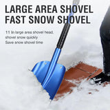 40" Collapsible Snow Shovel for Car, Emergency Snow Shovel with Ergonomic D-Grip Handle and Retractable Aluminum Handle, Portable Compact Snow Shovel for Car Trunk Snowmobiles Camping, Blue