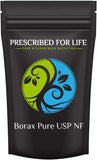 Prescribed for Life Borax Powder | Pure USP-NF Grade All Natural Sodium Borate Powder | Household Laundry Booster, Slime Activator & Multipurpose Cleaning Powder (12 oz / 340 g)